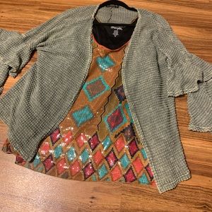 Ruffle sleeve sweater